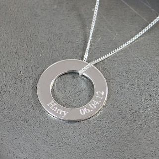 personalised silver circle of life necklace by hersey silversmiths