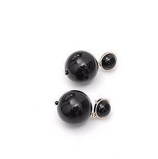 Shiny Black Ball Earrings Jewelry