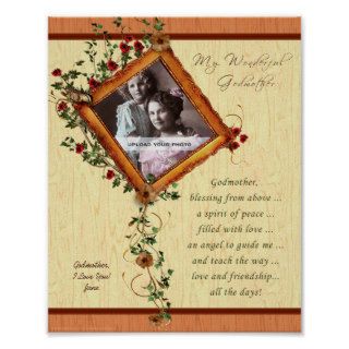 Godmother 8x10 Rose Frame Personalized Print