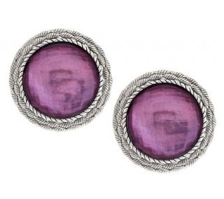 Judith Ripka Sterling Gemstone Doublet Button Earrings —