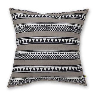 sankari geometric stripe cotton cushion cover by reason home