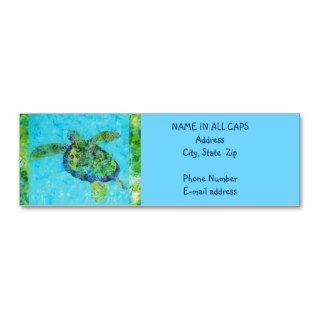 Hawaiian Aqua SEA TURTLE Skinny Business Cards