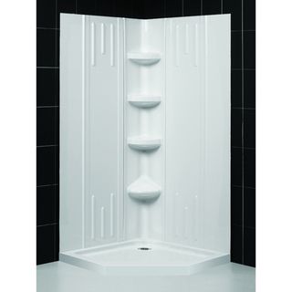 SlimLine 36 x 36 inch Neo Shower Base and QWALL 2 Shower Backwalls Kit DreamLine Shower Kits