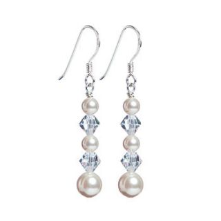 crystal and pearl drop earrings by vivien j
