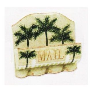 Tropical Palm Tree Mail, Letter holder w/ key holder   Key Hooks
