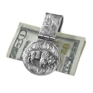 Orvis Men's Vogt Silver Silver Bison Money Clip at  Mens Clothing store