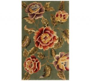 Royal Palace Floral Oasis 30x50 Handmade Wool Rug —