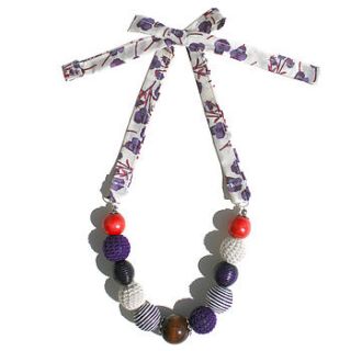 red and purple chunky necklace by handmade by hayley