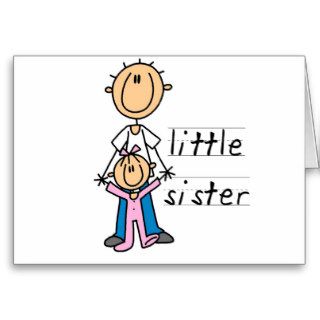 Little Sister with Big Brother T shirts and Gifts Greeting Card