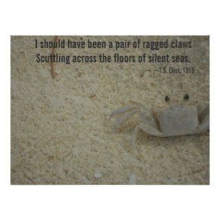 Ragged Crab Claws Poem Print