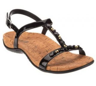 Vionic w/ Orthaheel Bali Orthotic Beaded T Strap Sandals —
