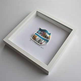 coloured houses 3d framed artwork by adam regester art and illustration