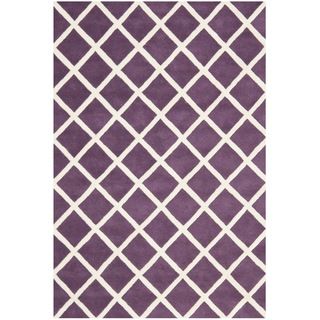 Safavieh Handmade Moroccan Chatham Purple Wool Rug (4' x 6') Safavieh 3x5   4x6 Rugs