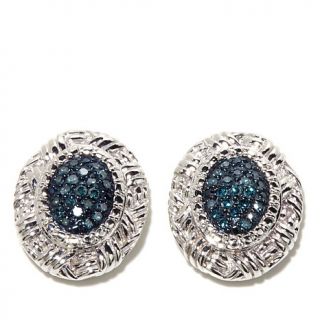 0.19ct Round Colored Diamond Sterling Silver Stud Earrings