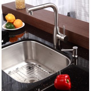 Kraus 23 x 17.75 4 Piece Single Bowl Kitchen Sink Set