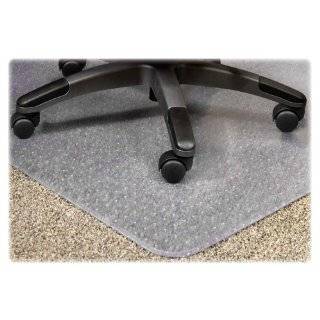 Lorell 46 by 60 Inch Wide Chair Mat, 25 by 12 Inch Lip, Clear   Carpet Chair Mats