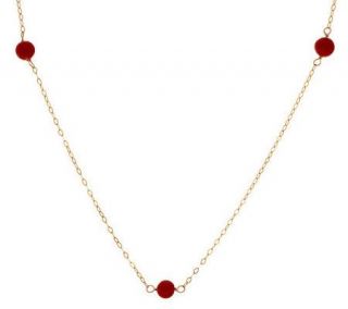 20 Gemstone Bead Station Necklace 14K Gold —