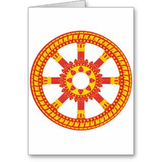 Ashtamangala Symbol Dharmachakra Wheel of Dharma Greeting Card