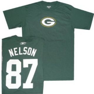 Green Bay Packers Jordy Nelson Reebok Name and Number T Shirt (Medium)  Sports Fan T Shirts  Clothing