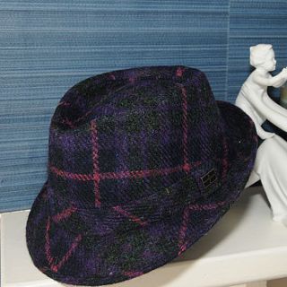 'stirling' harris tweed trilby hat by eureka and nash