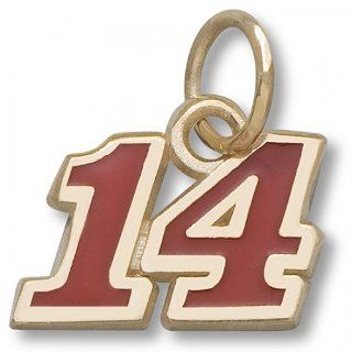 Number 14 Charm   Nascar   Racing in Gold Plated   Ravishing   Unisex Adult GEMaffair Jewelry