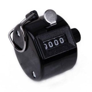 HDE 4 Digit Manual Number Hand Tally Counter Golf Clicker (Black)  Track And Field Lap Counters  Sports & Outdoors
