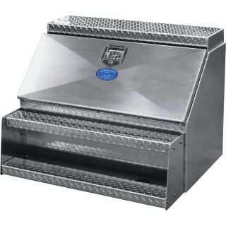 American Truckboxes Aluminum Heavy-Duty Step Truck Box — Smooth/Diamond Plate, 36in.L x 20in.W x 24in.H  Step Boxes