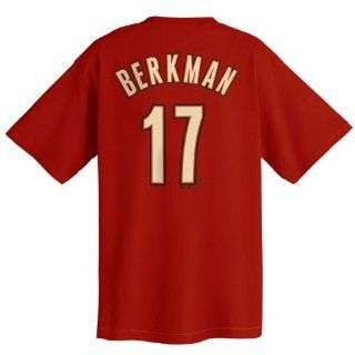 Lance Berkman Houston Astros Youth Name and Number T Shirt (Red, X Large)  Sports Related Merchandise  Sports & Outdoors