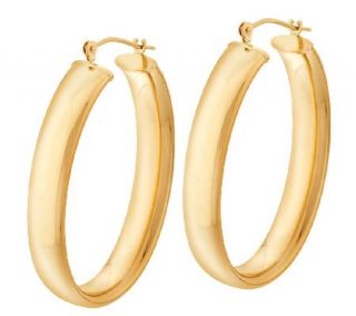 EternaGold Bold Domed 1 3/8 Oval Tube Hoop Earrings, 14K —