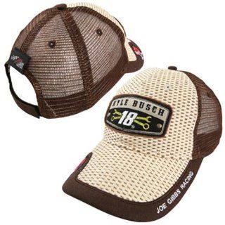 NASCAR Chase Authentics Kyle Busch Cool Breeze Straw Adjustable Hat   Natural/Brown  Sports Fan Baseball Caps  Sports & Outdoors