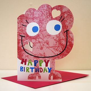 little monster maisie birthday card by nella