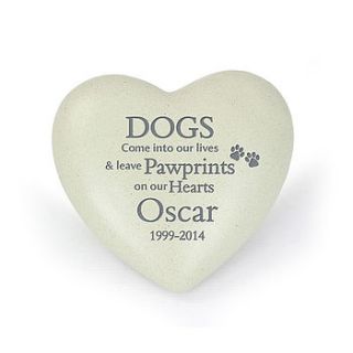 personalised dog memorial resin heart by the comfi cottage