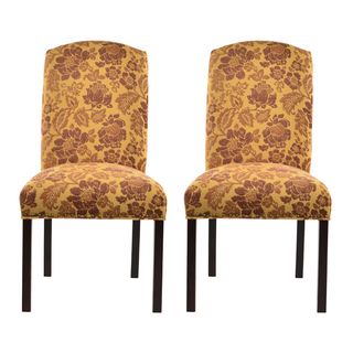 Cortland Honey Camelback Nail Trim Dining Chairs (Set of 2) Sole Designs Dining Chairs