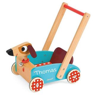 personalised wooden doggy walker by harmony at home children's eco boutique