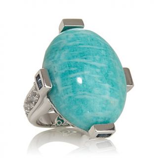 Colleen Lopez ite, London Blue Topaz and White Zircon Sterling Silver Ova