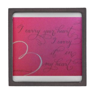 "I Carry Your Heart" Keepsake Box Premium Trinket Boxes