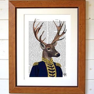 captain deer, dictionary print by fabfunky