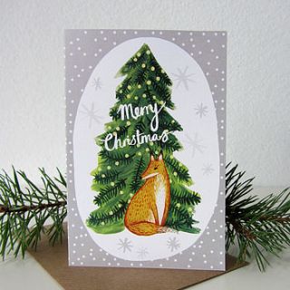 illustrated fox recycled christmas card by stephanie cole design