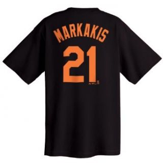 Nick Markakis Baltimore Orioles Name and Number T Shirt, Black (Medium)  Sports Fan T Shirts  Clothing