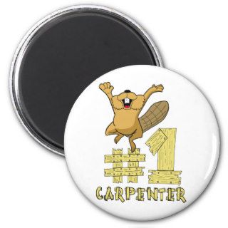 Number One Carpenter Beaver Cartoon Fridge Magnets