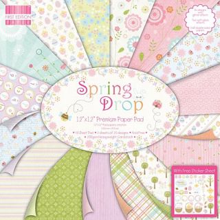 First Edition Scrapbook Paper, 12x12in   Spring Drop