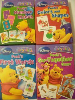 Disney I Can Learn with Pooh Early Skills Card Games ~ Complete Set (First Words, Number Match, Colors & Shapes, Go Together Game) Toys & Games