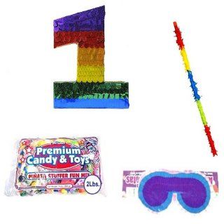 Number One Pinata Kit Including Pinata, 2lb Filler, Buster Stick and Blindfold Toys & Games