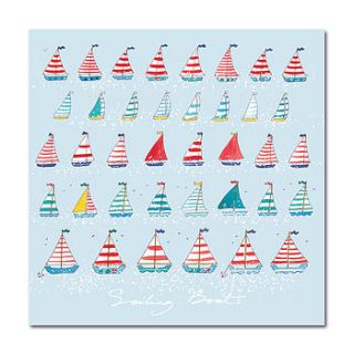 sailing boats greetings card by sophie allport