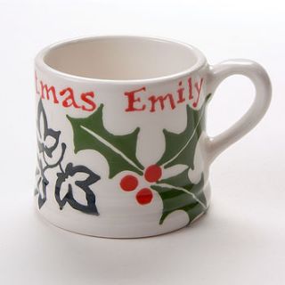 personalised hand painted christmas mug by hannah berridge