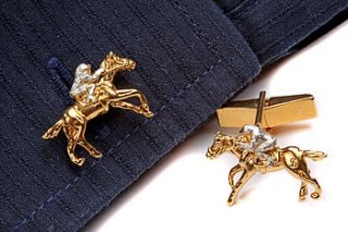 jockey and race horse cufflinks by simon kemp jewellers