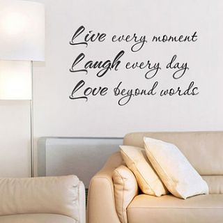 'live laugh love' vinyl wall sticker by making statements