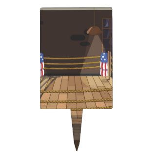 Boxing Ring USA Rectangular Cake Toppers