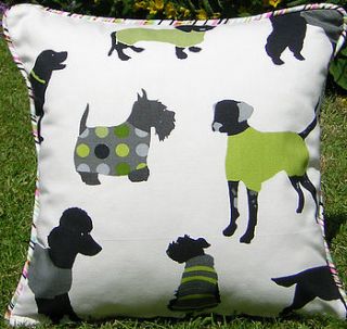 mr woofles lime cushion cover by the nursery blind company