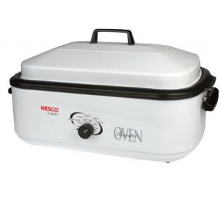 Nesco 18qt Nonstick White Roaster Oven with Buffet Set —
